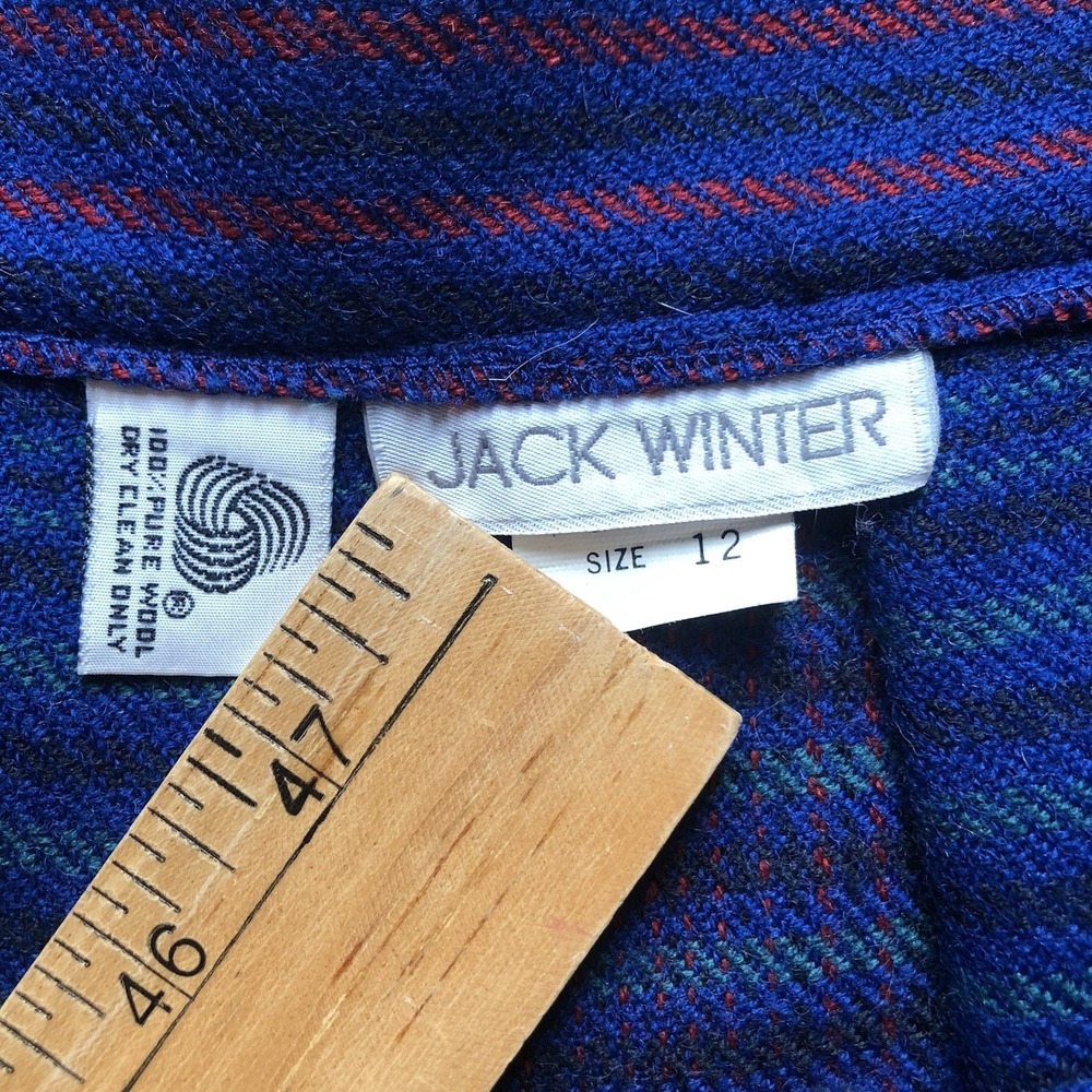 Vintage Jack Winter Women’s Size 12 Wool Plaid Pleated Skirt Tartan Midi - Picture 3 of 6